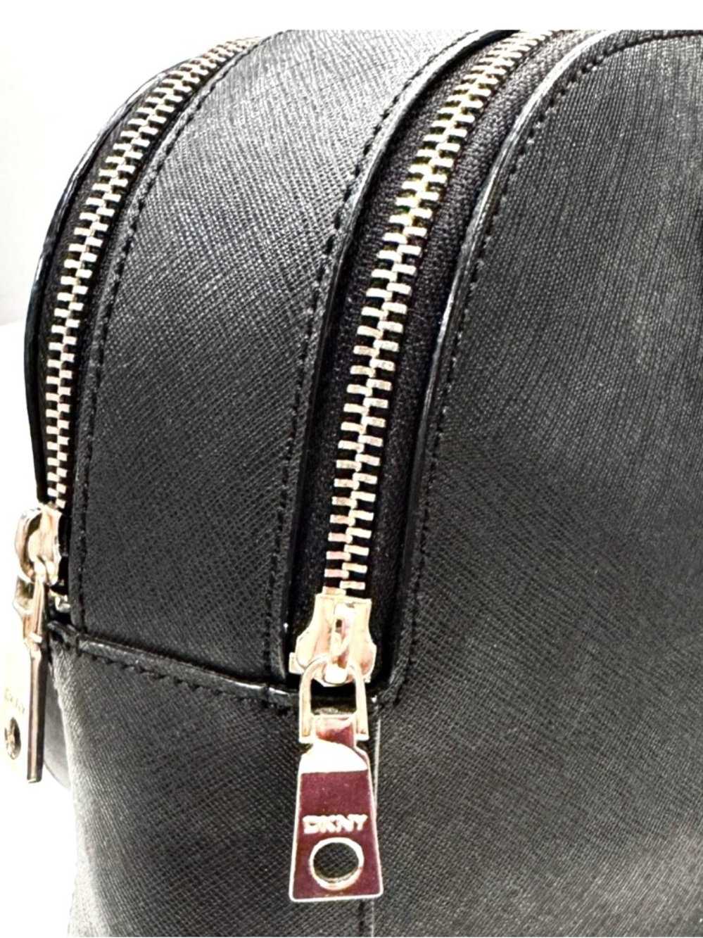 DKNY Black Satchel Crossbody with Silver Hardware‎ - Picture 6 of 9